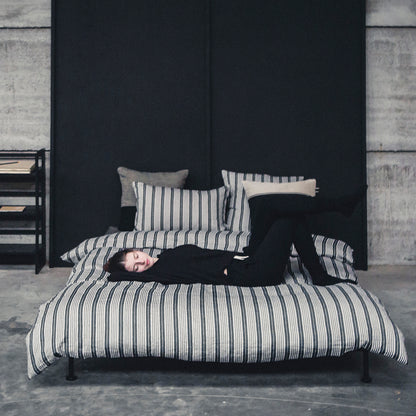 LIBECO デュベカバー　タックストライプ