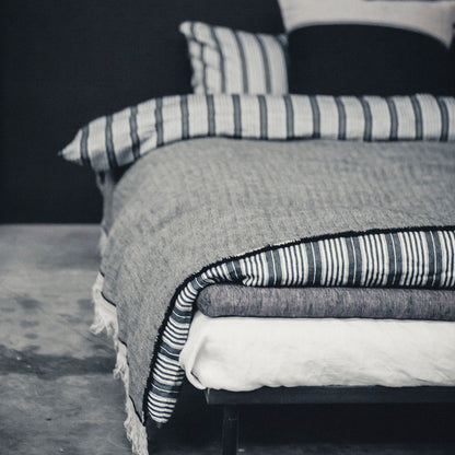 LIBECO デュベカバー　タックストライプ