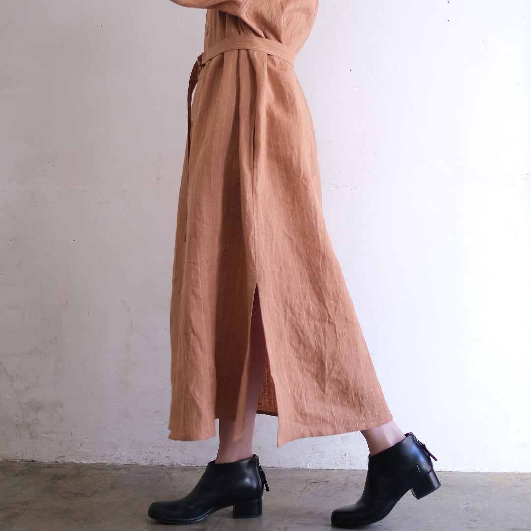 SALUÉ／バックピンタックドレス／ミッドウェイトリネン