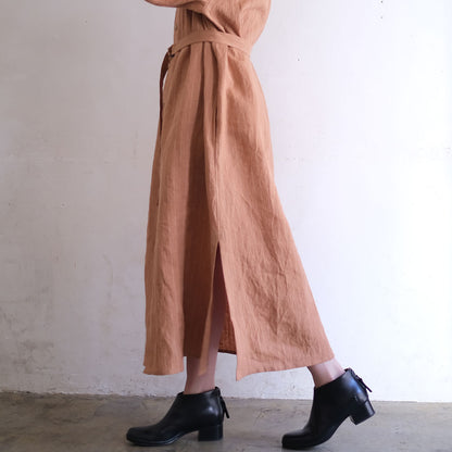 SALUÉ／バックピンタックドレス／ミッドウェイトリネン