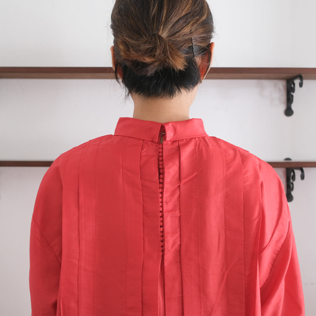 ［BUNON］High neck Tuck Dress