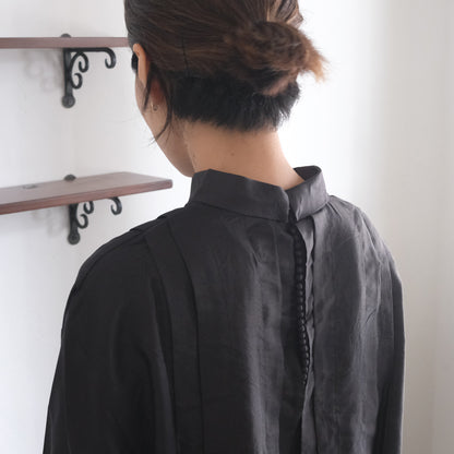 ［BUNON］High neck Tuck Blouse