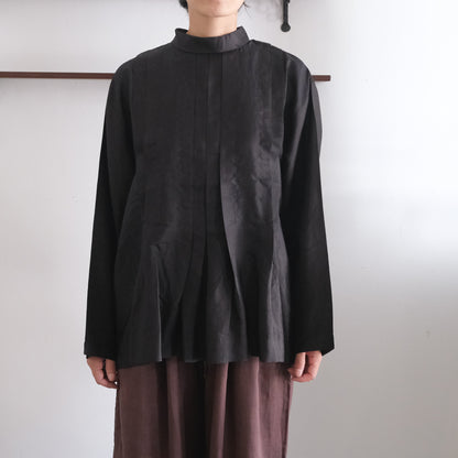 ［BUNON］High neck Tuck Blouse