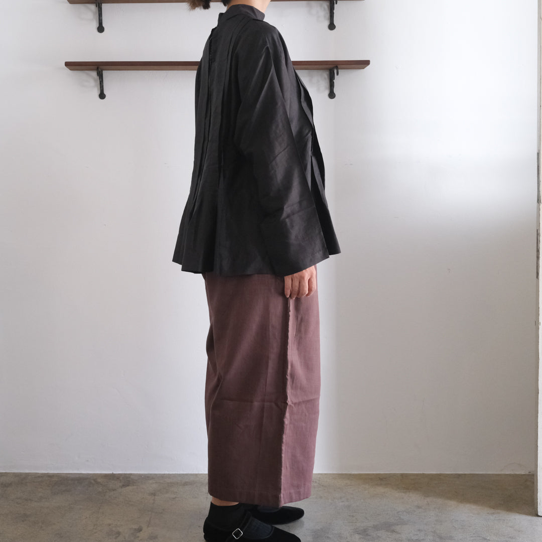 ［BUNON］High neck Tuck Blouse
