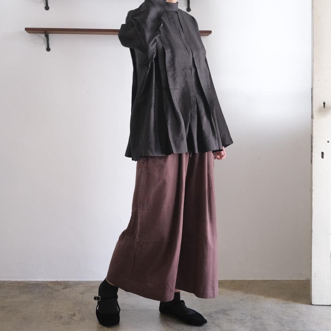 ［BUNON］High neck Tuck Blouse