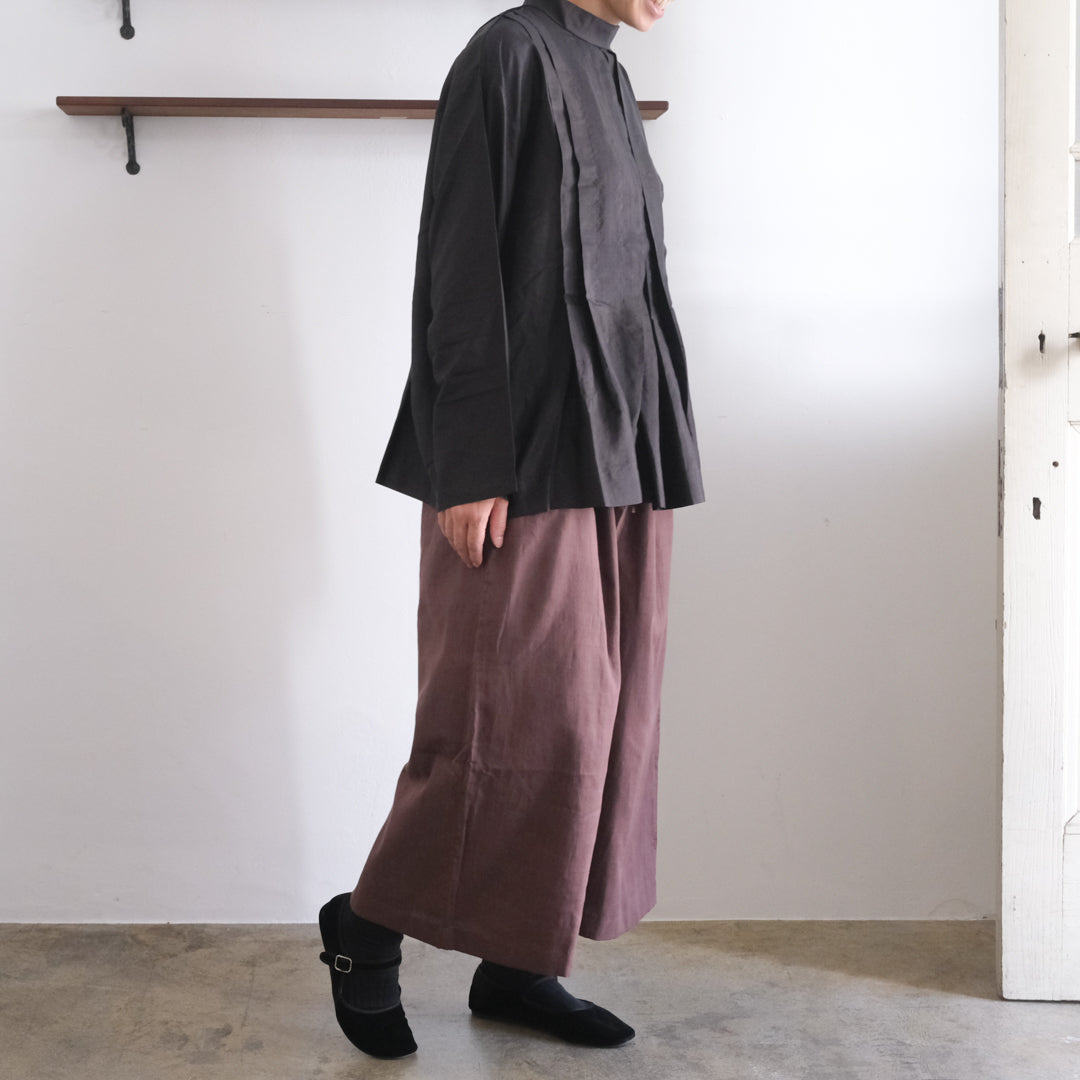 ［BUNON］High neck Tuck Blouse