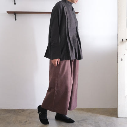 ［BUNON］High neck Tuck Blouse