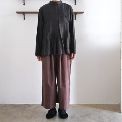 ［BUNON］High neck Tuck Blouse