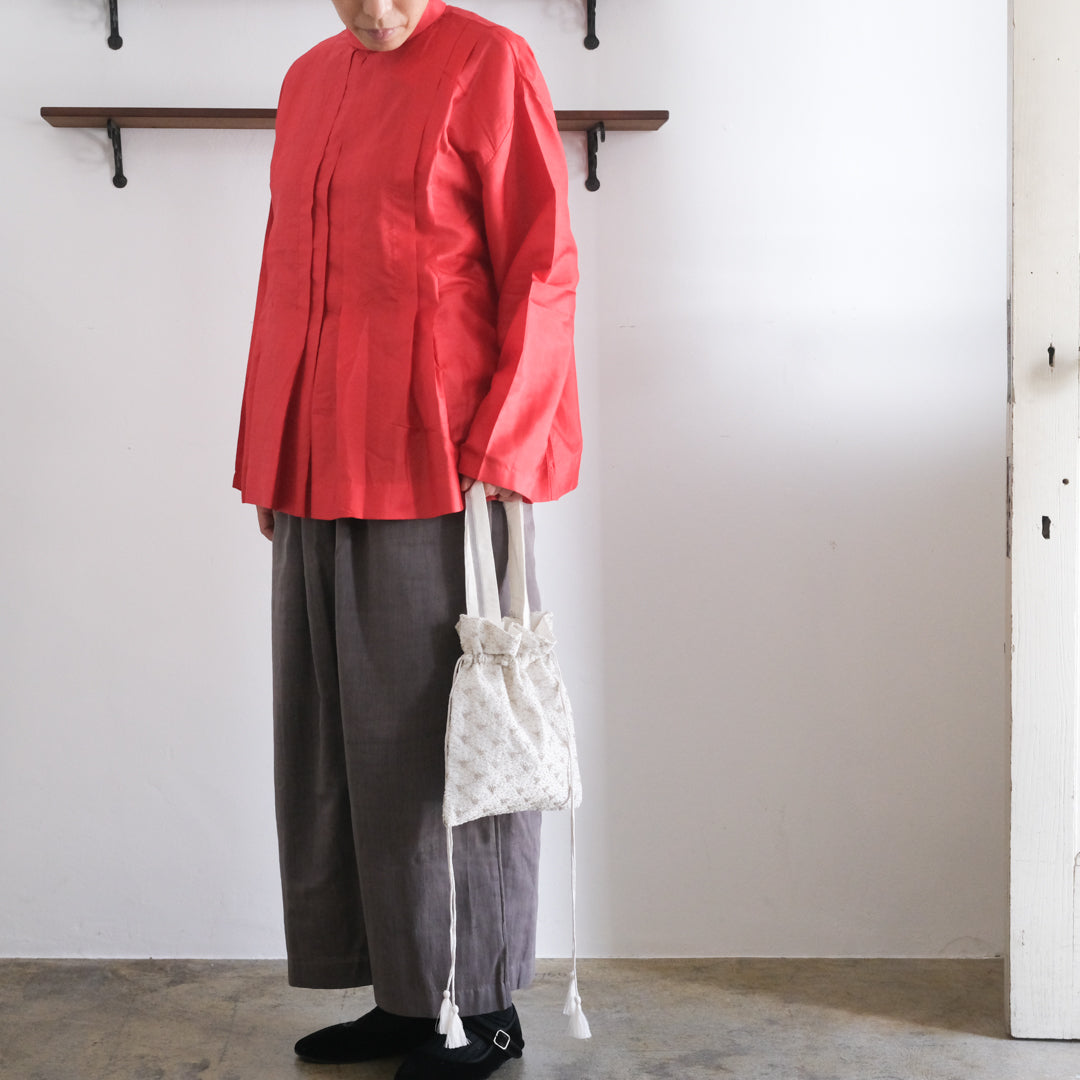 ［BUNON］High neck Tuck Blouse