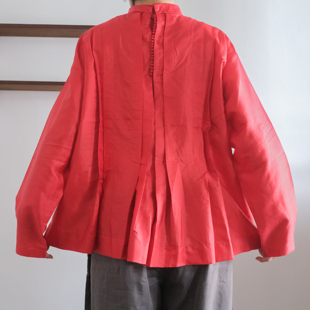 ［BUNON］High neck Tuck Blouse