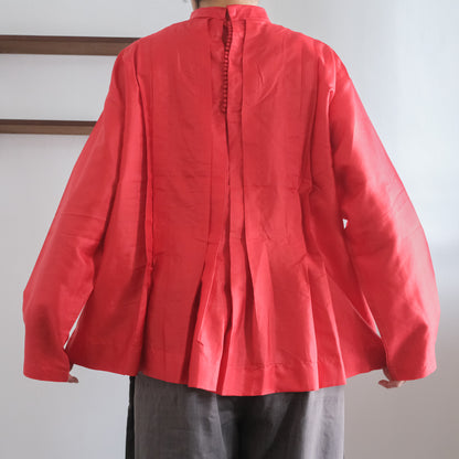 ［BUNON］High neck Tuck Blouse