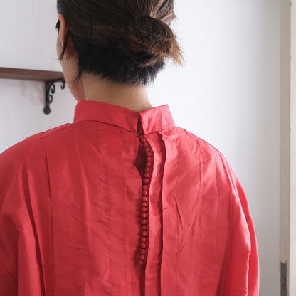 ［BUNON］High neck Tuck Blouse