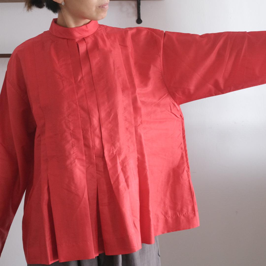 ［BUNON］High neck Tuck Blouse