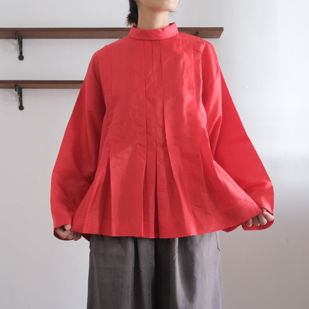 ［BUNON］High neck Tuck Blouse