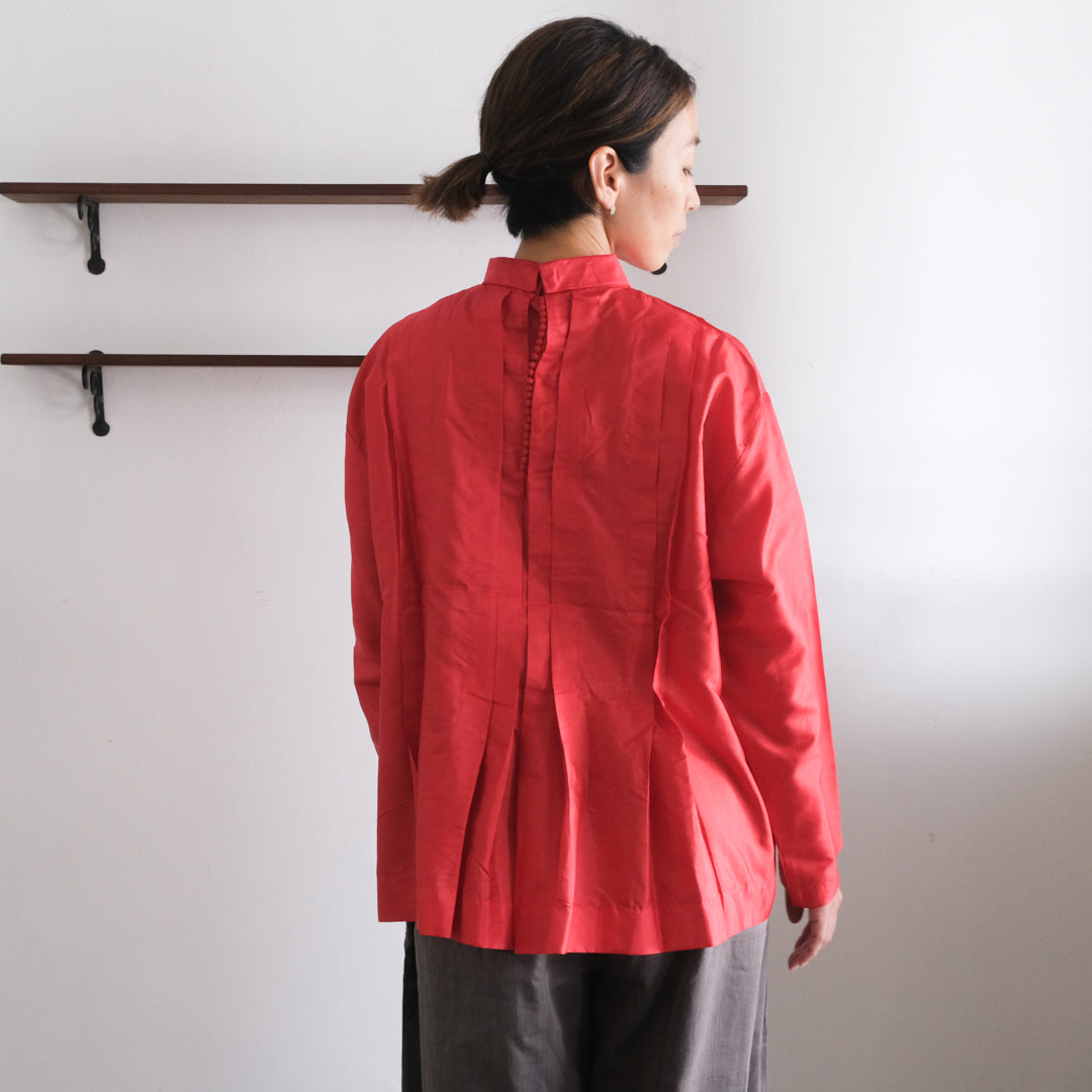 ［BUNON］High neck Tuck Blouse