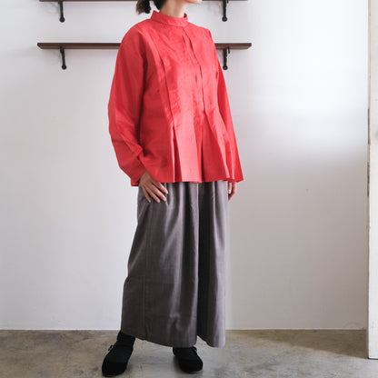 ［BUNON］High neck Tuck Blouse
