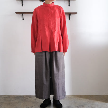 ［BUNON］High neck Tuck Blouse