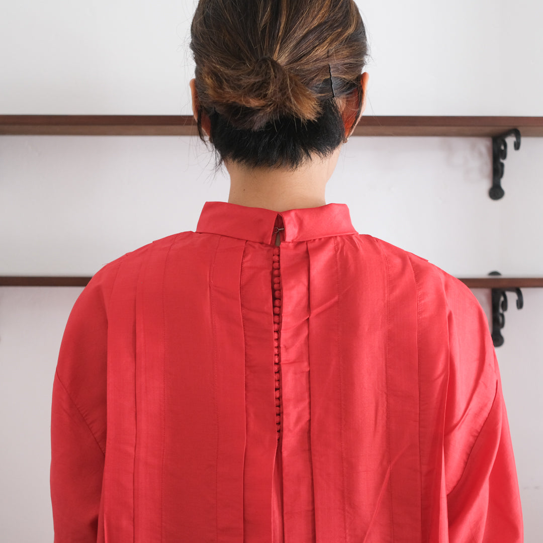 ［BUNON］High neck Tuck Dress