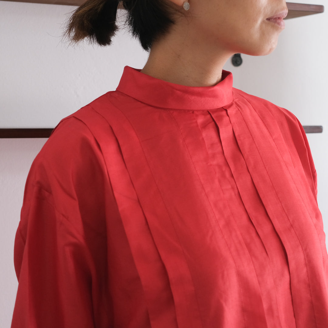 ［BUNON］High neck Tuck Dress