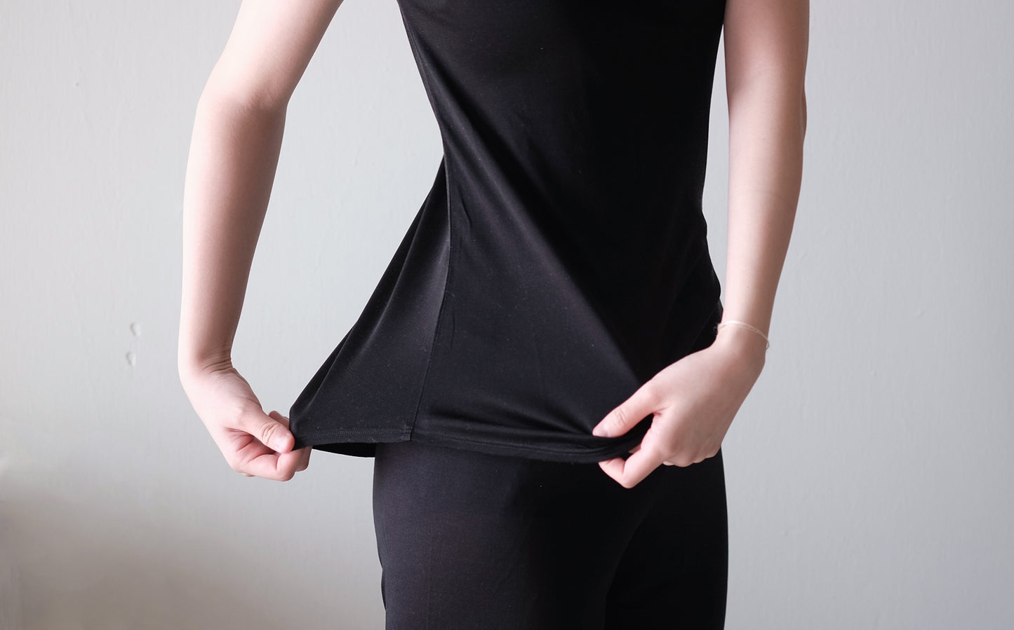［COCOONA SKINWEAR］フレンチスリーブトップ（スムース）