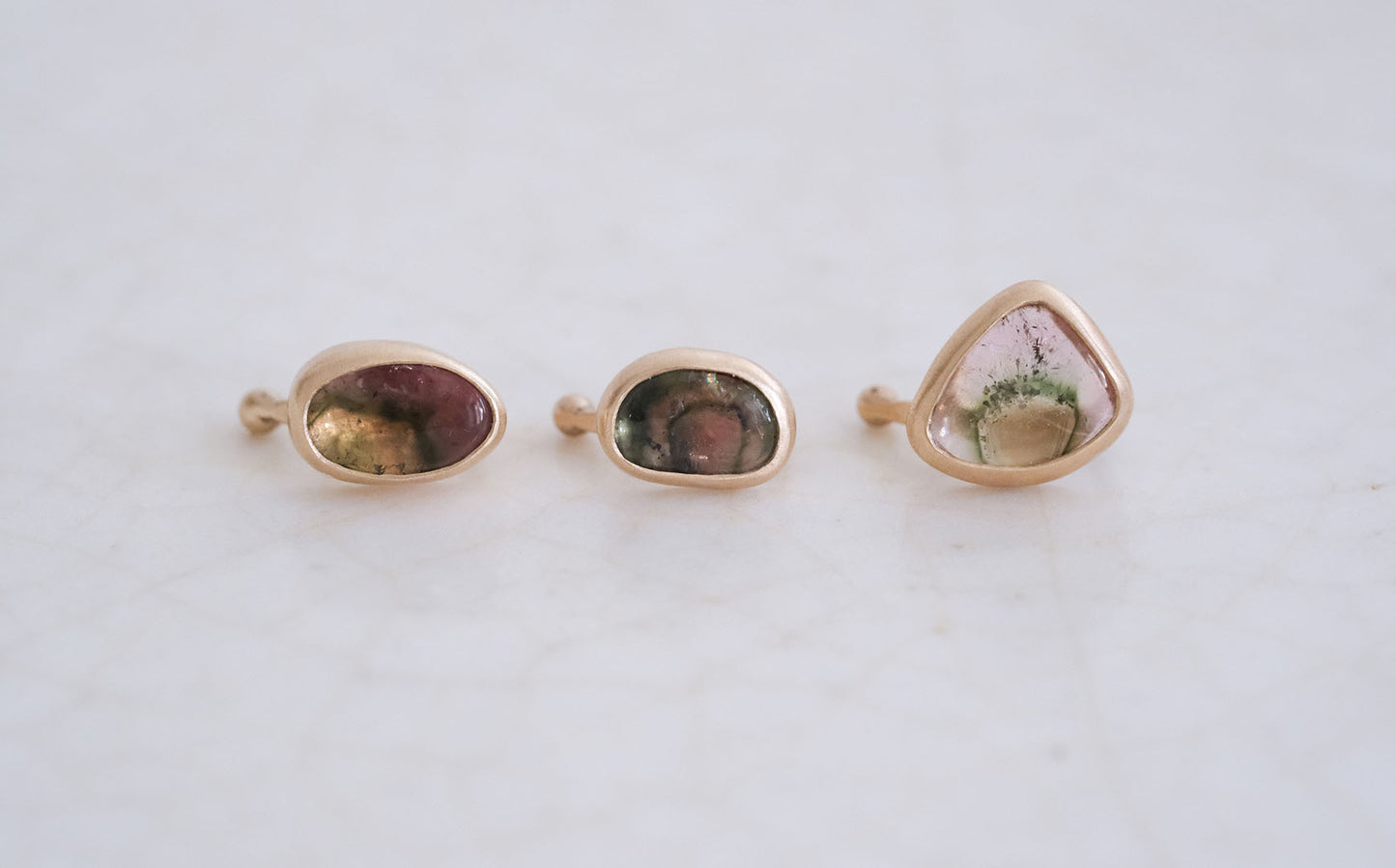［Atelier el］Water melon tourmalineの耳飾り（1piece）