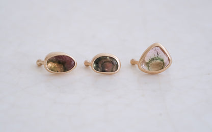 ［Atelier el］Water melon tourmalineの耳飾り（1piece）