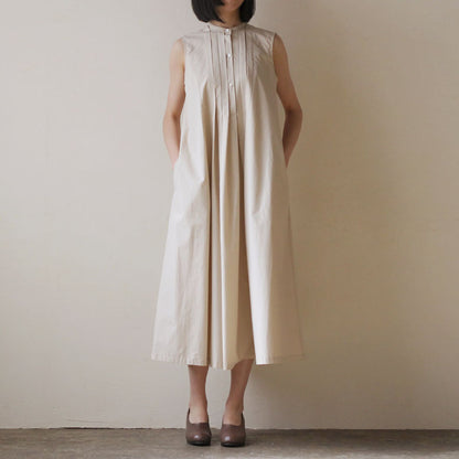 ［SALUÉ］ピンタックノースリーブドレス