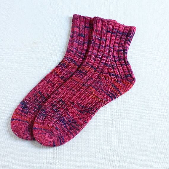 作品例:コットンソックス2目ゴム編みバージョン