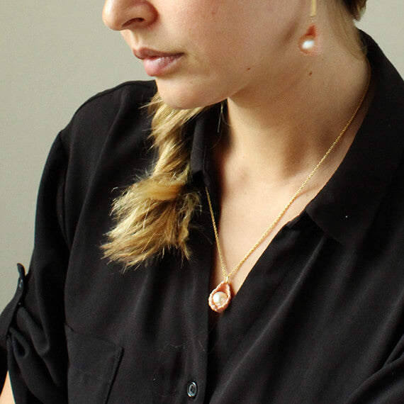 【手編み完成品】Rakushka　ピアスとネックレス★