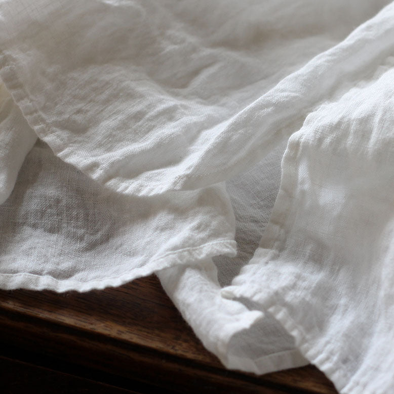 SALUÉ／ユニセックスバンドカラーシャツ／ライトウェイトリネン