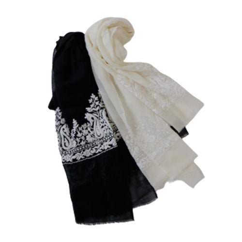 ［Khadi and Co.］ウール刺繍ストール