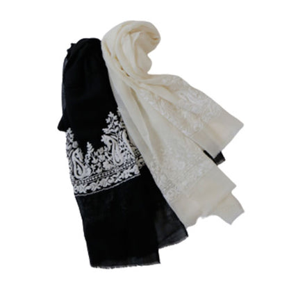 ［Khadi and Co.］ウール刺繍ストール