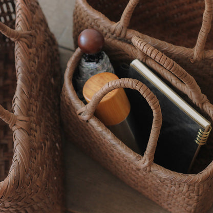 ［宮本工芸］山ぶどうかご　あじろ編みからみ手　小