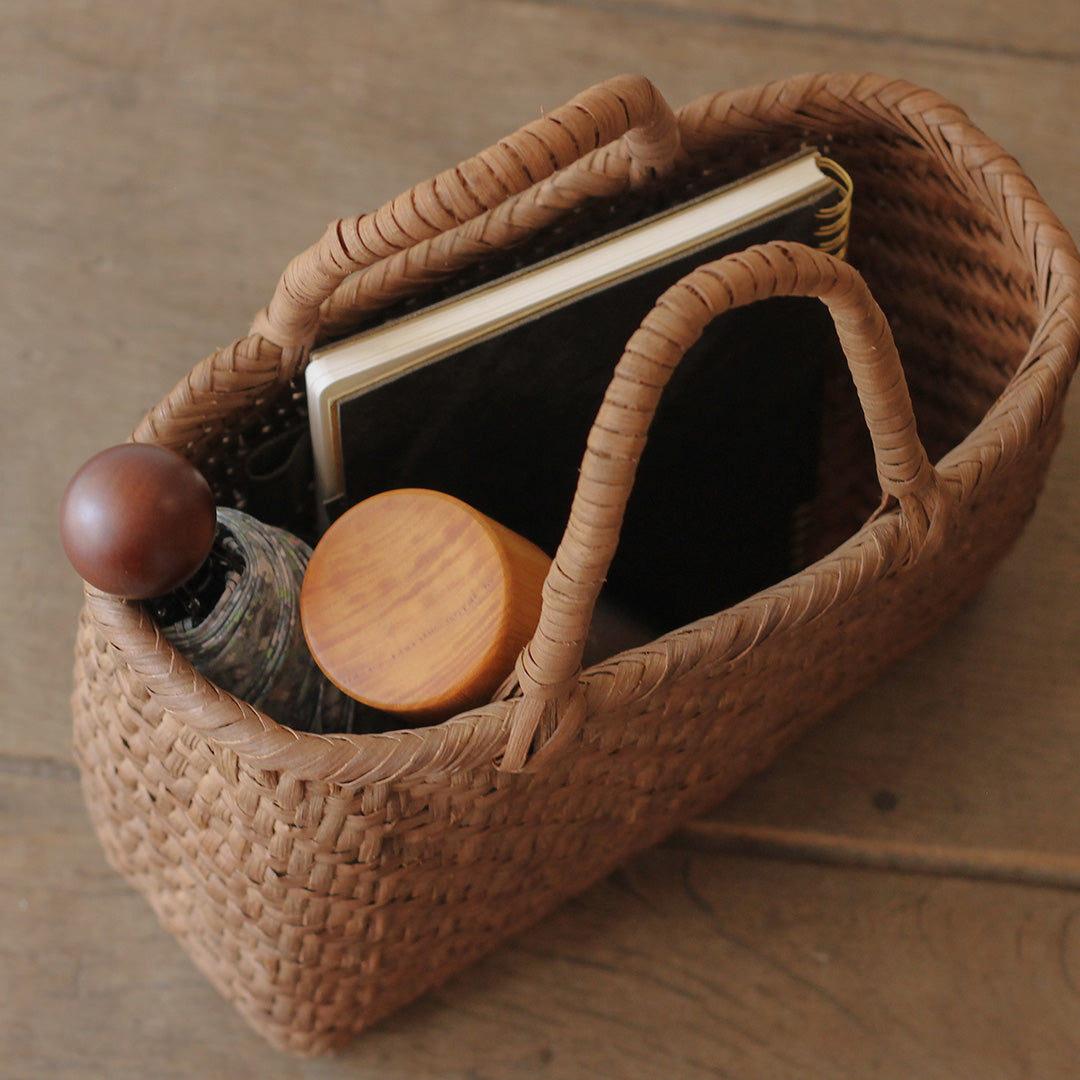 ［宮本工芸］山ぶどうかご　あじろ編みからみ手　小