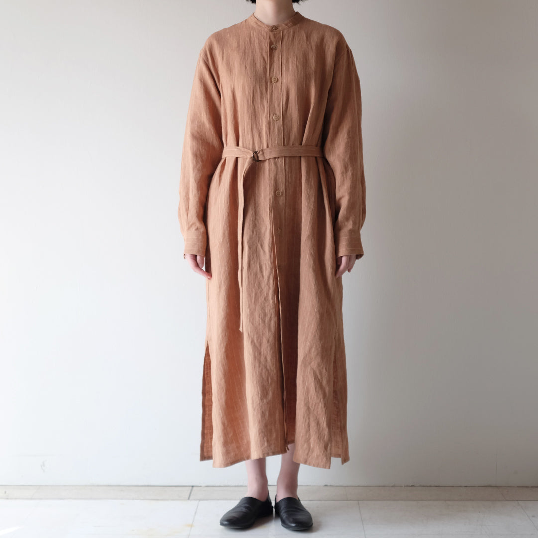 SALUÉ／バックピンタックドレス／ミッドウェイトリネン