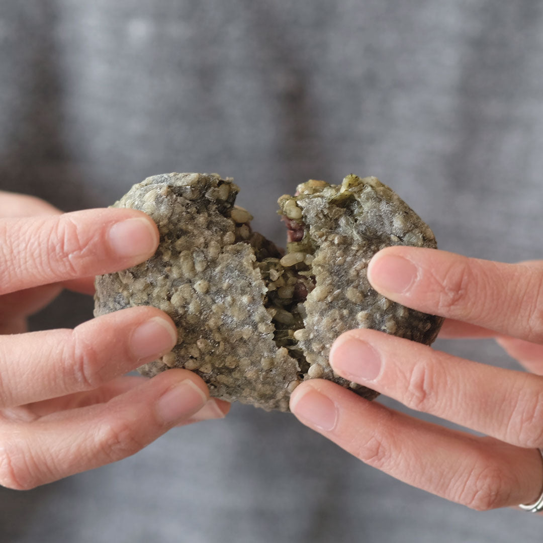 【生産者直送便】［まるざ発芽玄米研究所］よもぎ あん入り発芽玄米もち（8個入り）